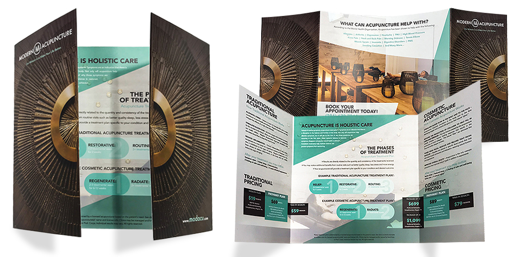 Artisan Colour Modern Acupuncture marketing materials